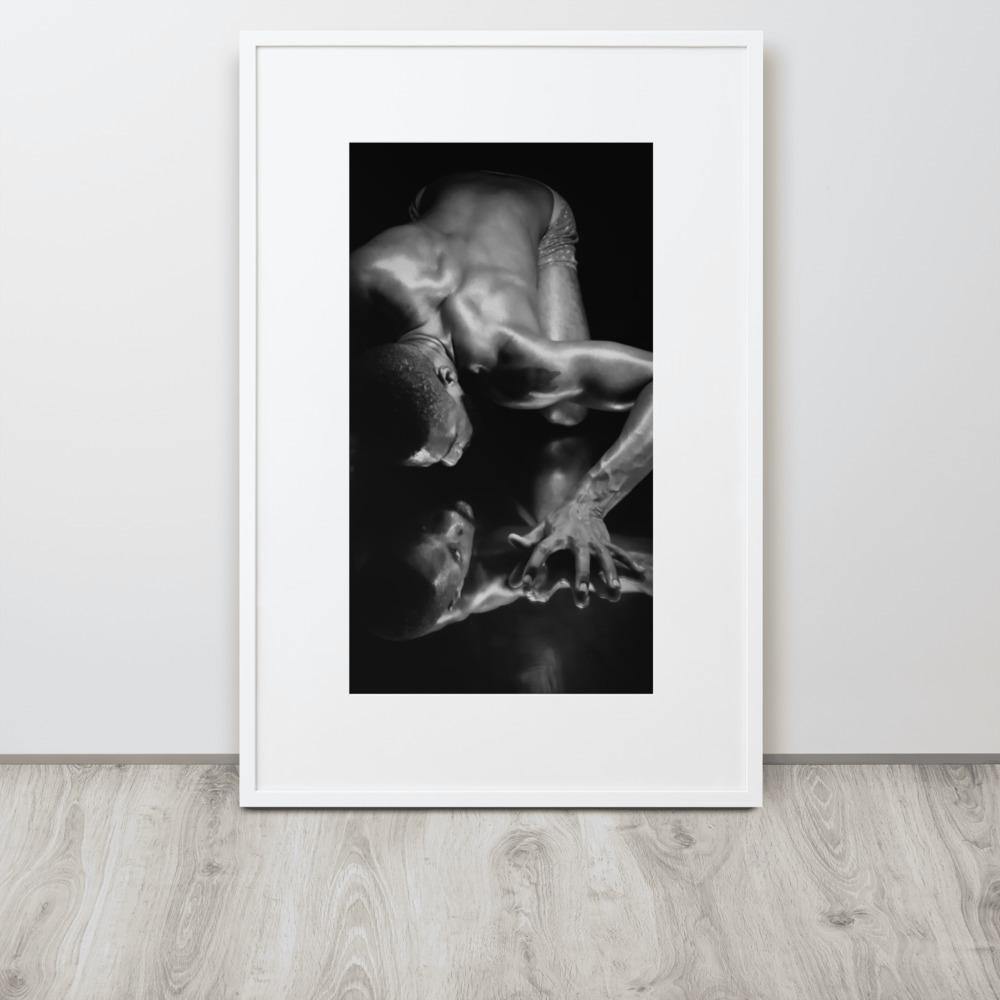 Introspection Black Matte Paper Framed Poster With Mat - Innovign Art