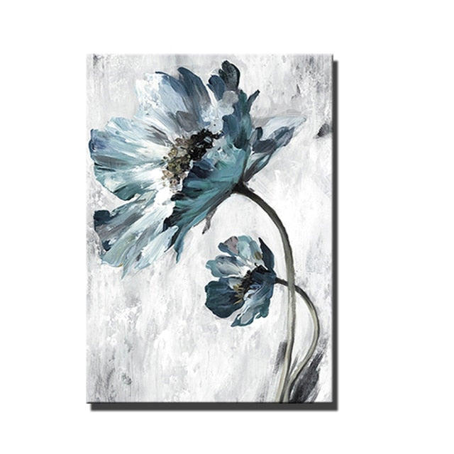 The Silent Fountain - Abstract White Flower Oil Painting On Canvas