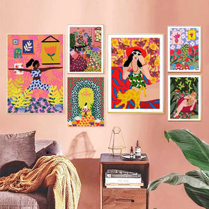 Colorful Fashion  Girl - Canvas Print