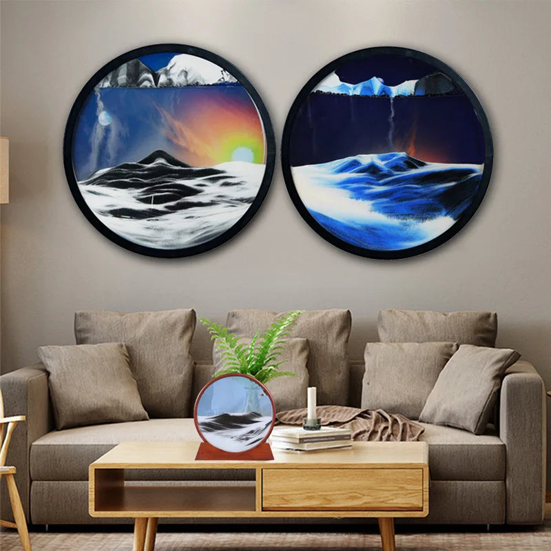 The Celestial Horizon – Dual-Orbit Wall-Mounted Sandscapes