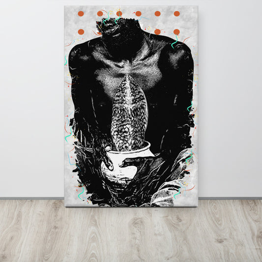 A Whale Fin's Cradle Pop Canvas Print