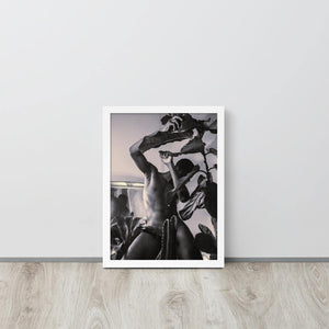 The Fiddler (Black & White) Framed poster - Innovign Art