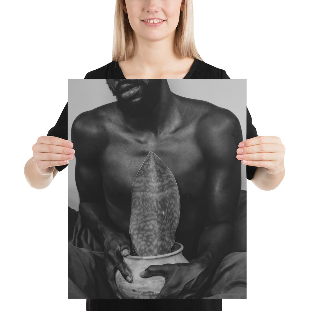 A Whale Fin's Cradle Poster (Black & White)