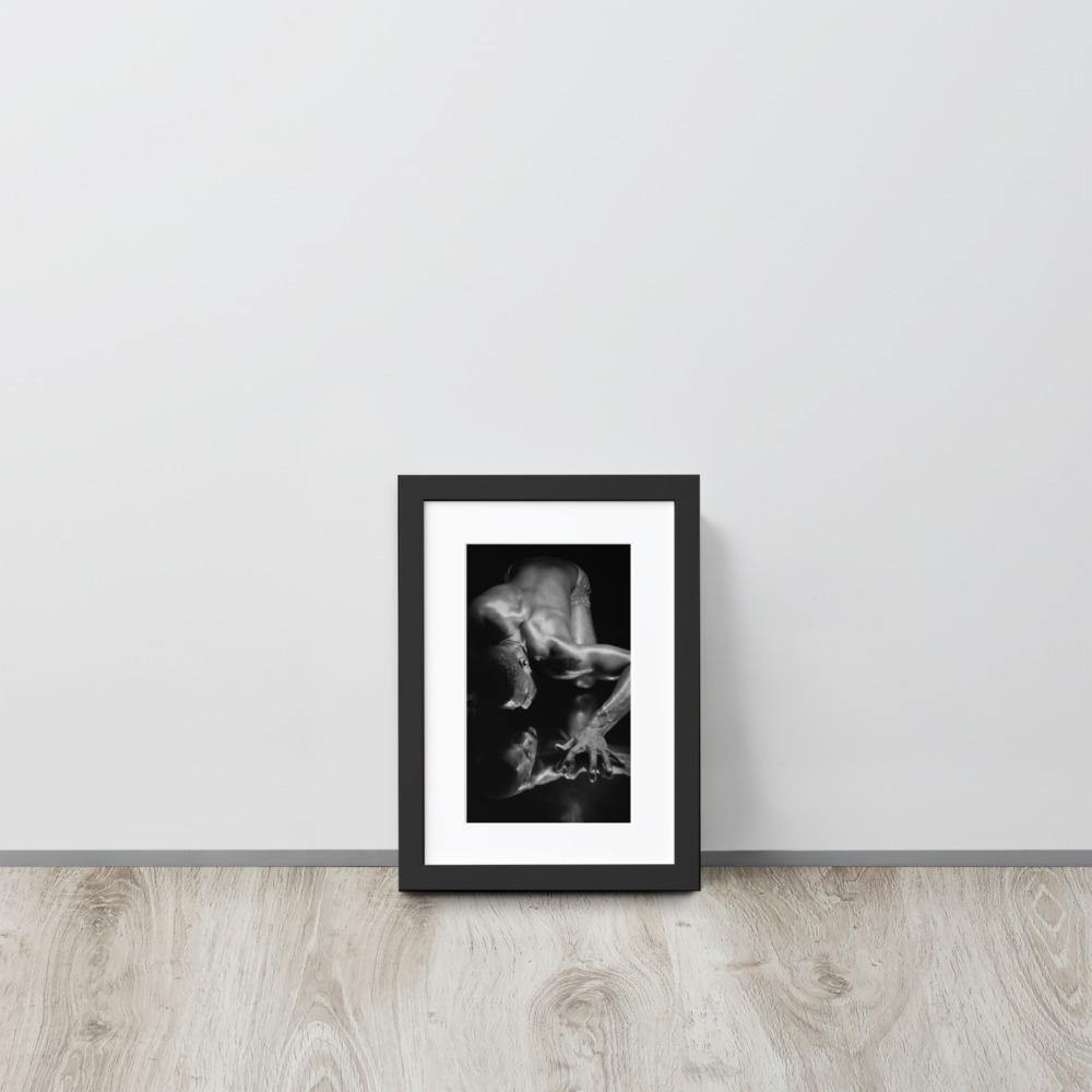 Introspection Black Matte Paper Framed Poster With Mat - Innovign Art