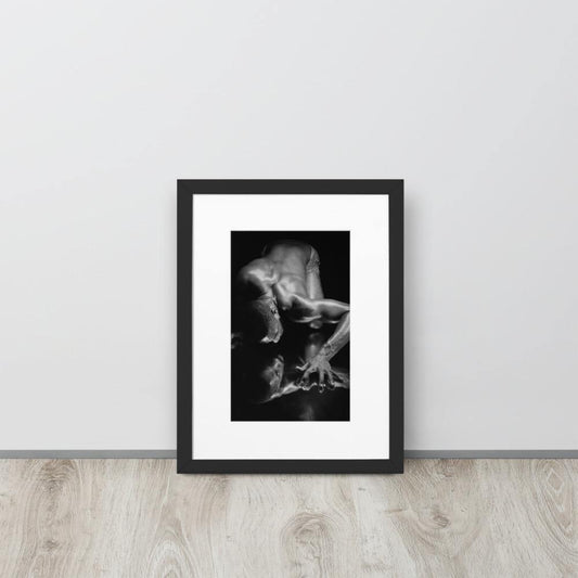 Introspection Black Matte Paper Framed Poster With Mat - Innovign Art