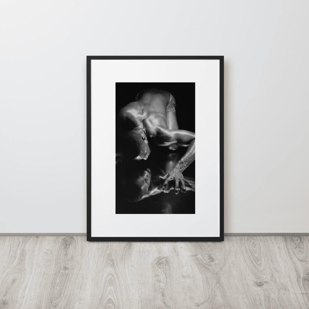 Introspection Black Matte Paper Framed Poster With Mat - Innovign Art
