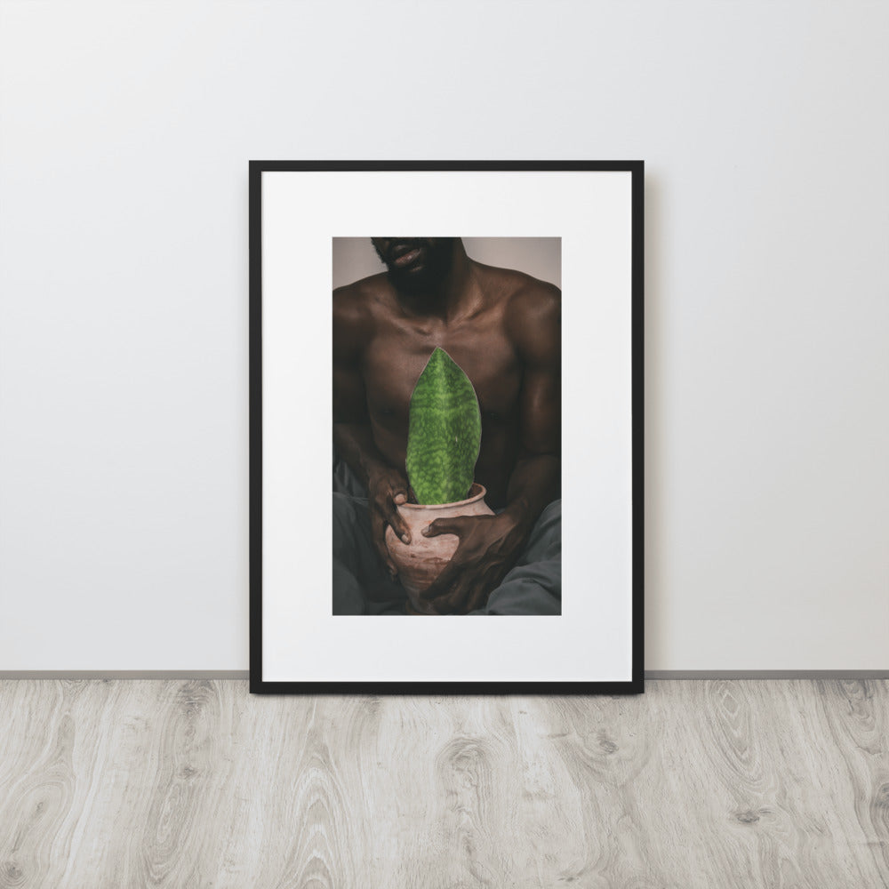 A Whale Fin's Cradle Matte Paper Framed Poster With Mat