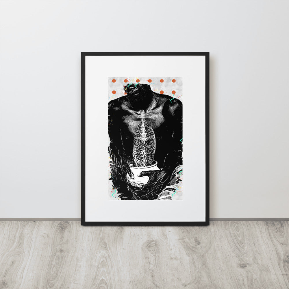 A Whale Fin's Cradle Pop Matte Paper Framed Poster With Mat