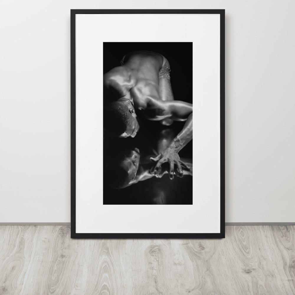 Introspection Black Matte Paper Framed Poster With Mat - Innovign Art