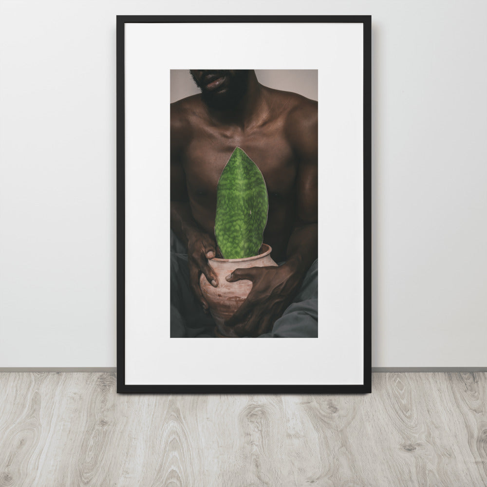 A Whale Fin's Cradle Matte Paper Framed Poster With Mat