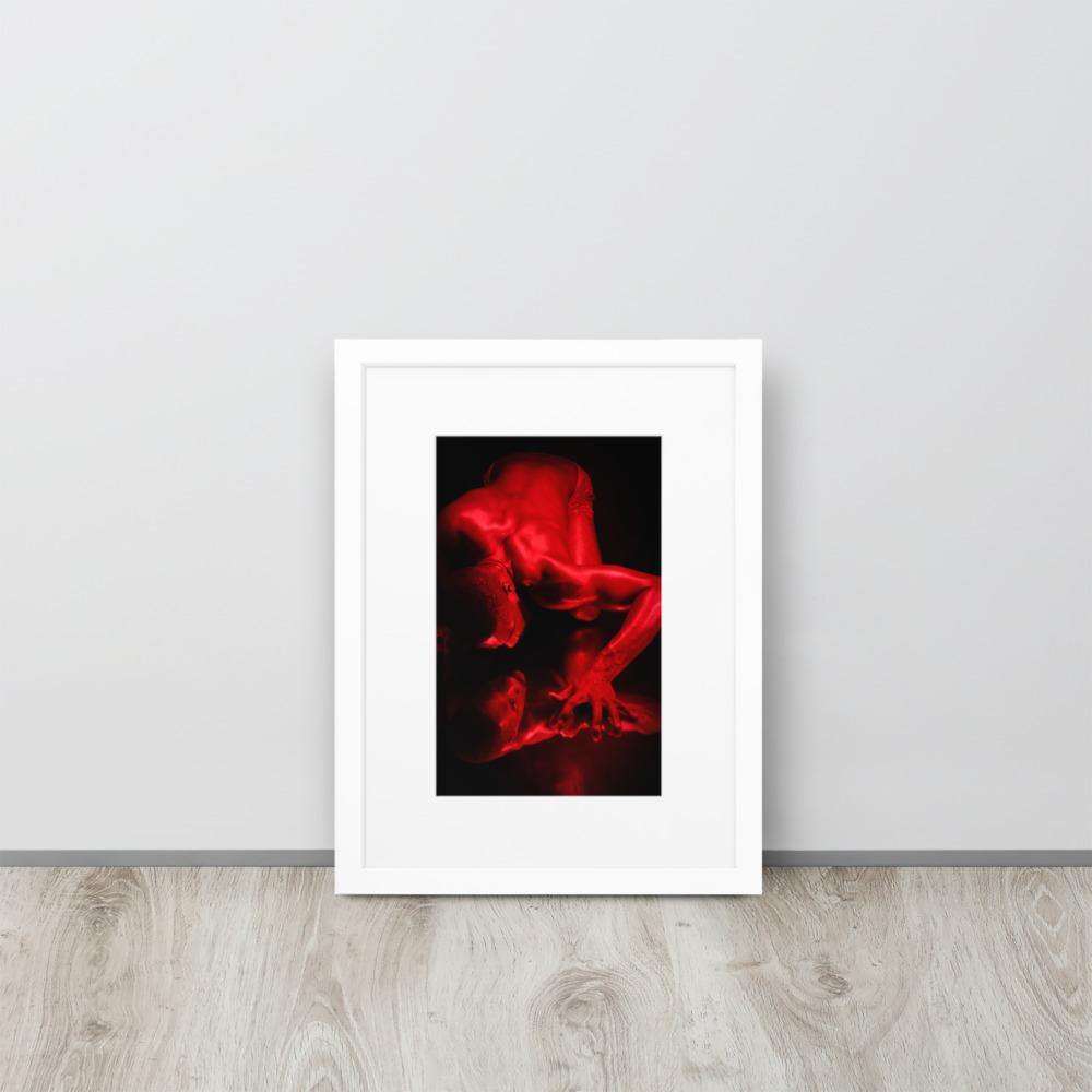 Introspection Red Matte Paper Framed Poster With Mat - Innovign Art