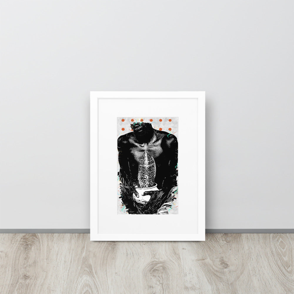 A Whale Fin's Cradle Pop Matte Paper Framed Poster With Mat