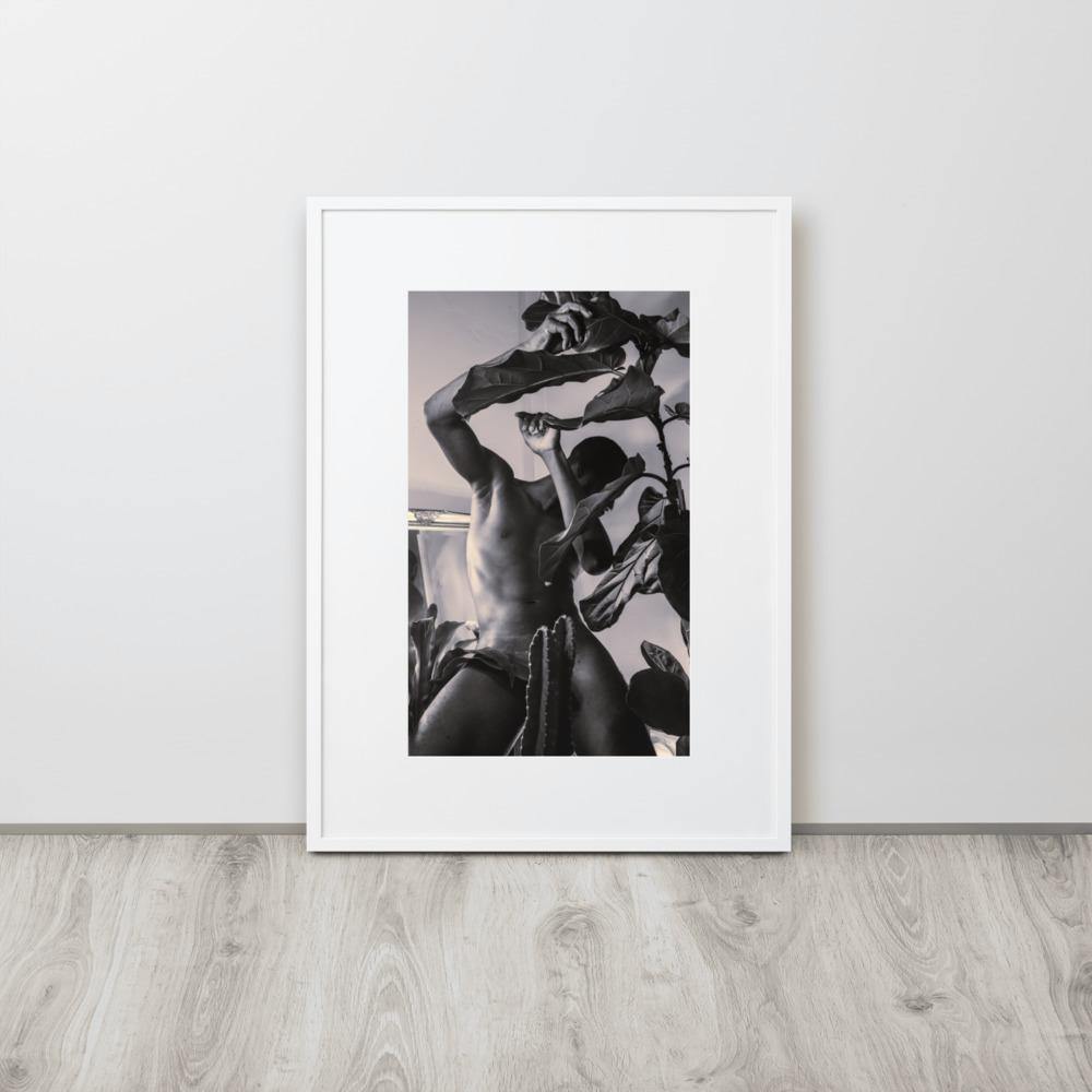 The Fiddler (Black & White) Matte Paper Framed Poster With Mat - Innovign Art