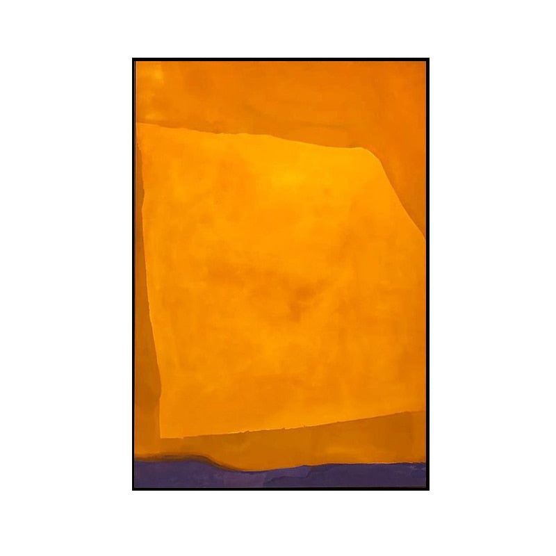 Minimalist Orange Abstract Oil Painting on Canvas