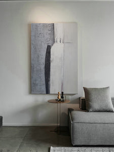Original Grey Oil Painting On Canvas - Abstract | Innovign Art Shop