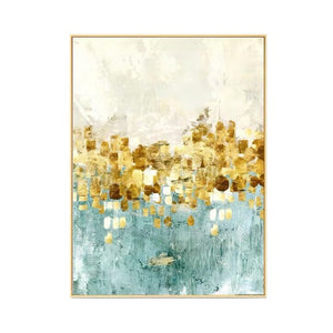 Might of Chemistry Series - Golden Textured Abstract Oil Painting on Canvas