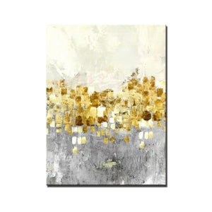 Might of Chemistry Series - Golden Textured Abstract Oil Painting on Canvas