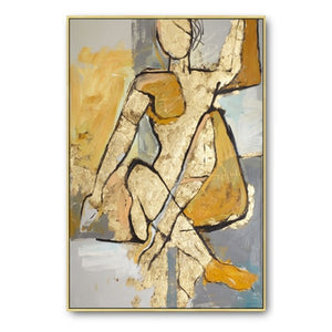 Modern Abstract Bond Girl Oil Painting on Canvas