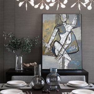 Modern Abstract Bond Girl Oil Painting on Canvas