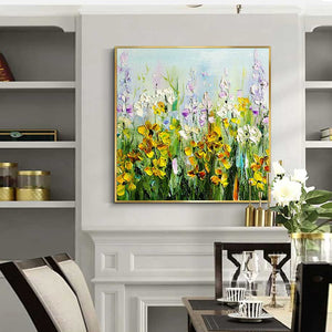 Pristine Sign Series - Abstract Flower Oil Painting On Canvas