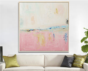 Large Modern Abstract Pink Hand-painted Oil Canvas Painting