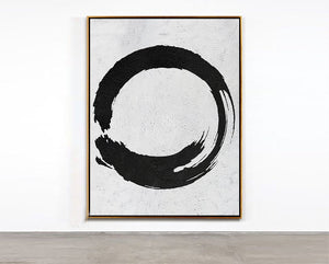 Black White Geometric Modern Oil Painting On Canvas