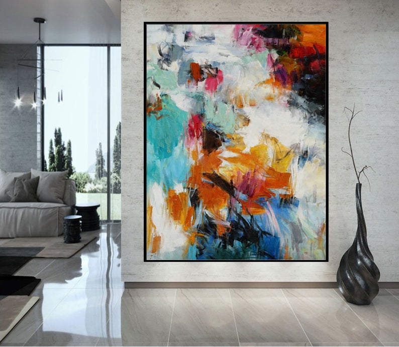 Modern Color Explosion Oil Painting On Canvas